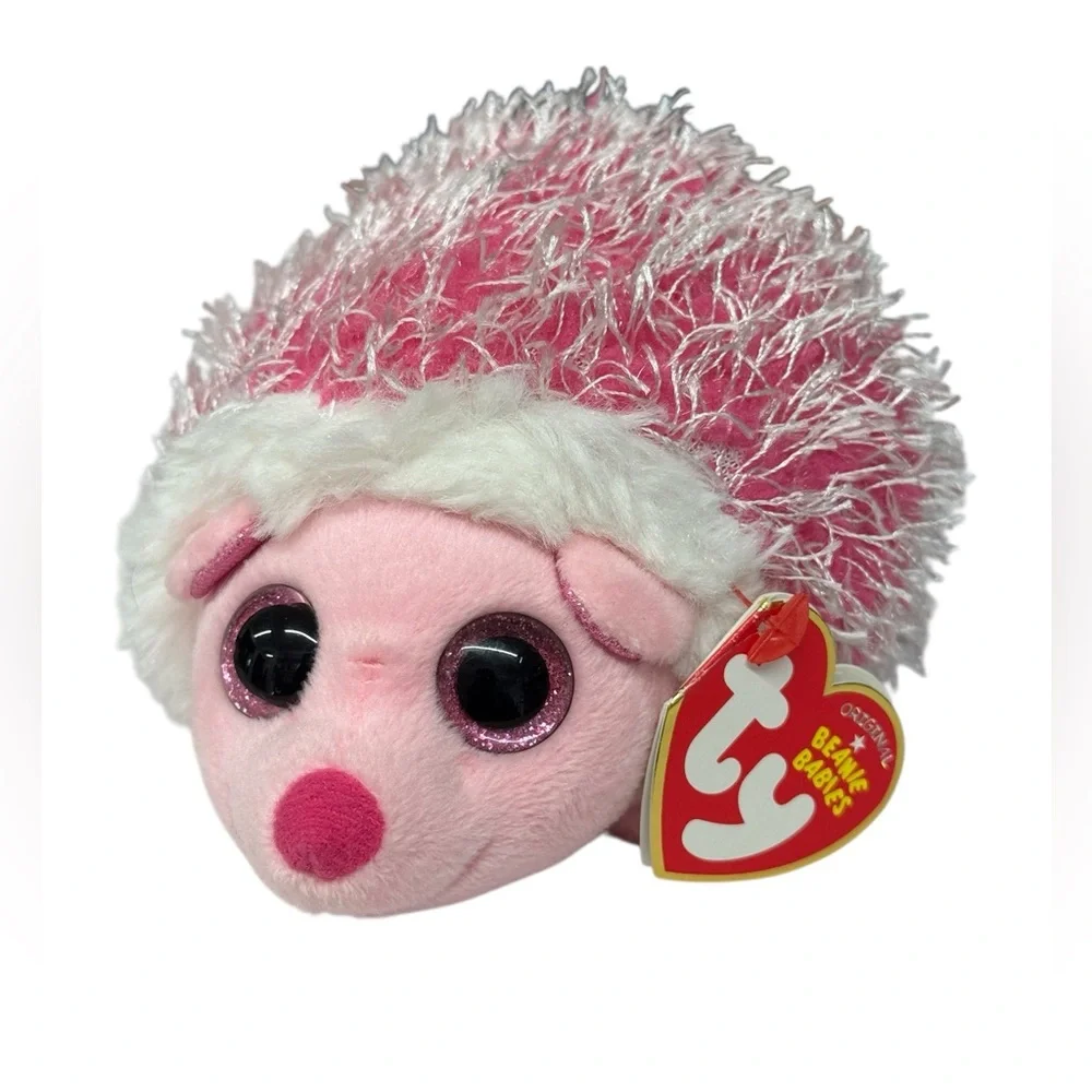 TY Beanie Baby MRS. PRICKLY the Pink Hedgehog 6 inch Stuffed Animal Glitter Eyes